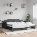 daybed med udtræk og madras 100x200 cm stof mørkegrå