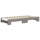 daybed med udtræk og madras 100x200 cm stof gråbrun