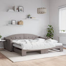 daybed med udtræk og madras 100x200 cm stof gråbrun