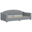 daybed med udtræk og madras 90x190 cm stof lysegrå