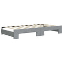daybed med udtræk og madras 90x190 cm stof lysegrå