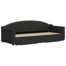 daybed med udtræk og skuffer 80x200 cm stof sort