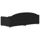daybed med udtræk og skuffer 80x200 cm stof sort