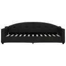 daybed med udtræk og skuffer 80x200 cm stof sort