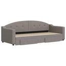 daybed med udtræk og skuffer 80x200 cm stof gråbrun