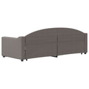 daybed med udtræk og skuffer 80x200 cm stof gråbrun
