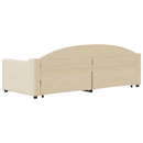 daybed med udtræk og skuffer 80x200 cm stof cremefarvet