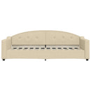 daybed med udtræk og skuffer 80x200 cm stof cremefarvet
