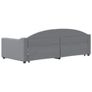 daybed med udtræk og skuffer 90x200 cm stof lysegrå