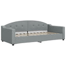 daybed med udtræk og skuffer 90x200 cm stof lysegrå