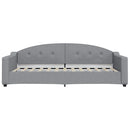 daybed med udtræk og skuffer 90x200 cm stof lysegrå