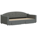 daybed med udtræk og skuffer 90x200 cm stof mørkegrå