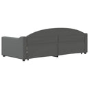 daybed med udtræk og skuffer 90x200 cm stof mørkegrå
