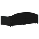 daybed med udtræk og skuffer 80x200 cm stof sort