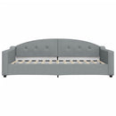 daybed med udtræk og skuffer 100x200 cm stof lysegrå