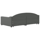 daybed med udtræk og skuffer 100x200 cm stof mørkegrå