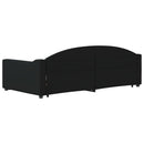 daybed med udtræk og skuffer 100x200 cm stof sort