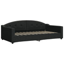 daybed med udtræk og skuffer 100x200 cm stof sort