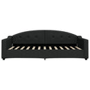 daybed med udtræk og skuffer 100x200 cm stof sort