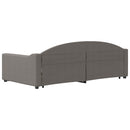 daybed med udtræk og skuffer 100x200 cm stof gråbrun