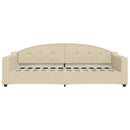 daybed med udtræk og skuffer 100x200 cm stof cremefarvet