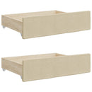 daybed med udtræk og skuffer 100x200 cm stof cremefarvet