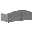 daybed med udtræk og skuffer 90x190 cm stof lysegrå