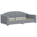 daybed med udtræk og skuffer 90x190 cm stof lysegrå