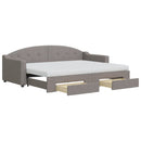 daybed med udtræk og skuffer 80x200 cm stof gråbrun