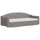 daybed med udtræk og skuffer 80x200 cm stof gråbrun