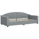 daybed med udtræk og skuffer 90x200 cm stof lysegrå