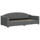 daybed med udtræk og skuffer 90x200 cm stof mørkegrå