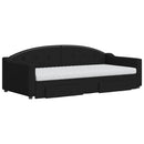 daybed med udtræk og skuffer 80x200 cm stof sort