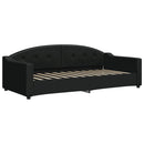 daybed med udtræk og skuffer 80x200 cm stof sort
