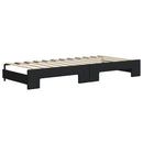 daybed med udtræk og skuffer 80x200 cm stof sort
