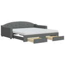 daybed med udtræk og skuffer 100x200 cm stof mørkegrå