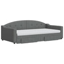 daybed med udtræk og skuffer 100x200 cm stof mørkegrå