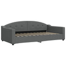daybed med udtræk og skuffer 100x200 cm stof mørkegrå