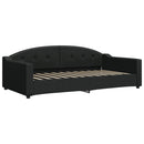 daybed med udtræk og skuffer 100x200 cm stof sort