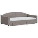 daybed med udtræk og skuffer 100x200 cm stof gråbrun