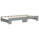 daybed med udtræk og skuffer 90x190 cm stof lysegrå