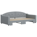 daybed med udtræk 100x190 cm stof lysegrå