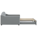 daybed med udtræk 100x190 cm stof lysegrå