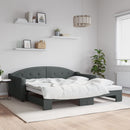 daybed med udtræk 100x190 cm stof lysegrå