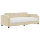daybed med madras 80x200 cm stof cremefarvet