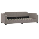 daybed med madras 90x200 cm stof gråbrun