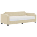 daybed med madras 90x200 cm stof cremefarvet
