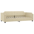 daybed med madras 90x200 cm stof cremefarvet