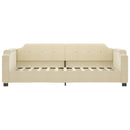 daybed med madras 90x200 cm stof cremefarvet