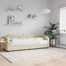 daybed med madras 100x200 cm stof cremefarvet